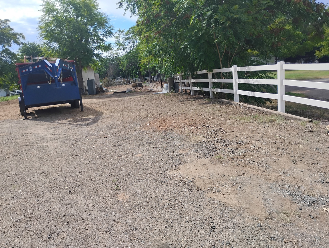 Fence installation in progress