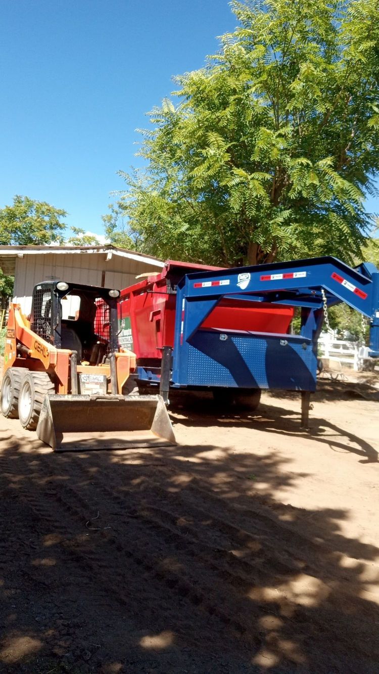 Professional landscaping equipment and service vehicles