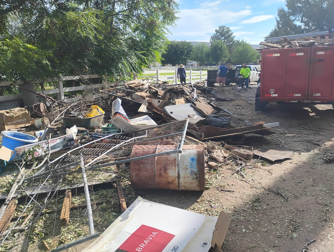 Professional junk removal team at work